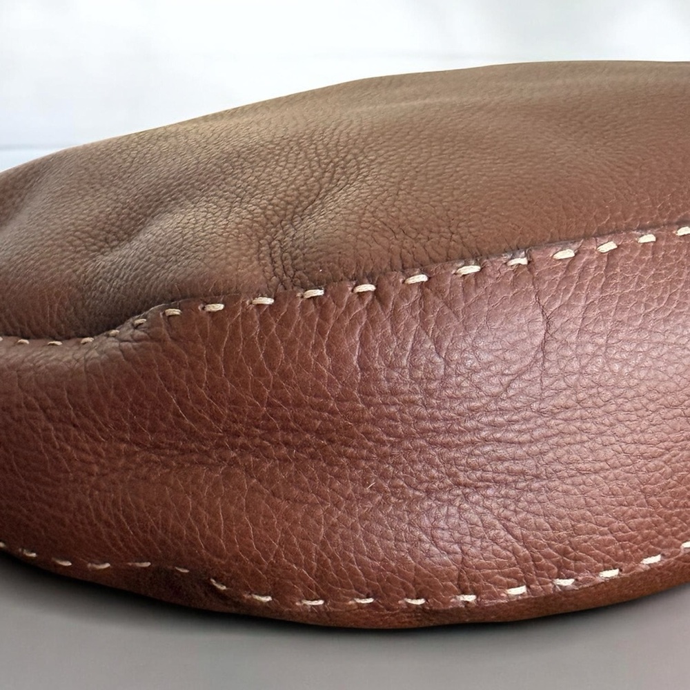 Authentic FENDI Selleria Grain Leather Hobo Bag with Contrast Stitching! COA! - Picture 7 of 16